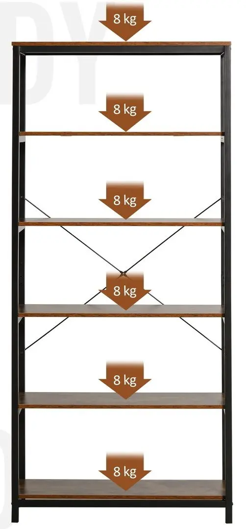 Etajera Homcom 836-279 80x30x180 cm (Oak/Black)