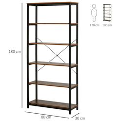 Etajera Homcom 836-279 80x30x180 cm (Oak/Black) Thumb