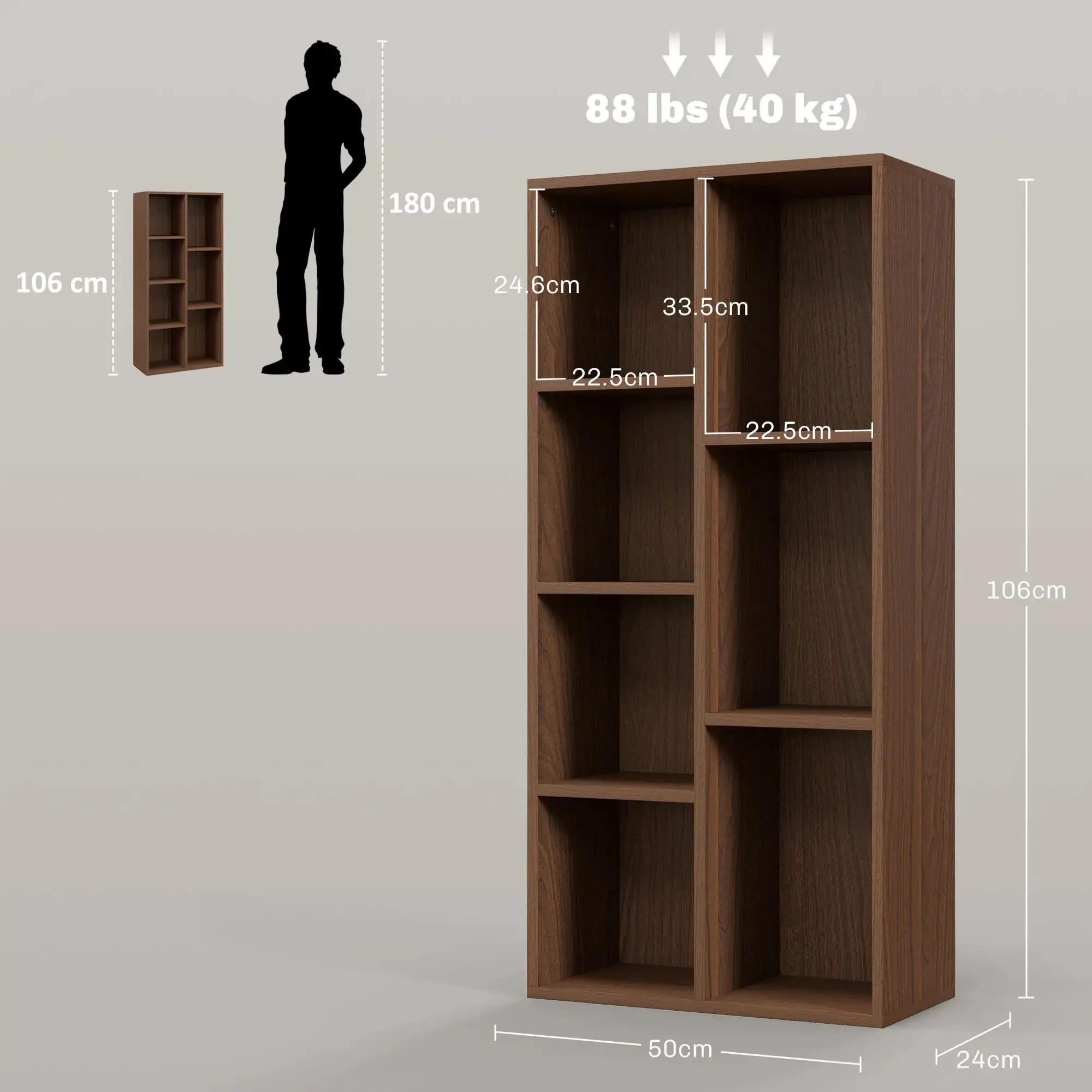 Etajera Homcom 836-367V80WN (Walnut) - 5