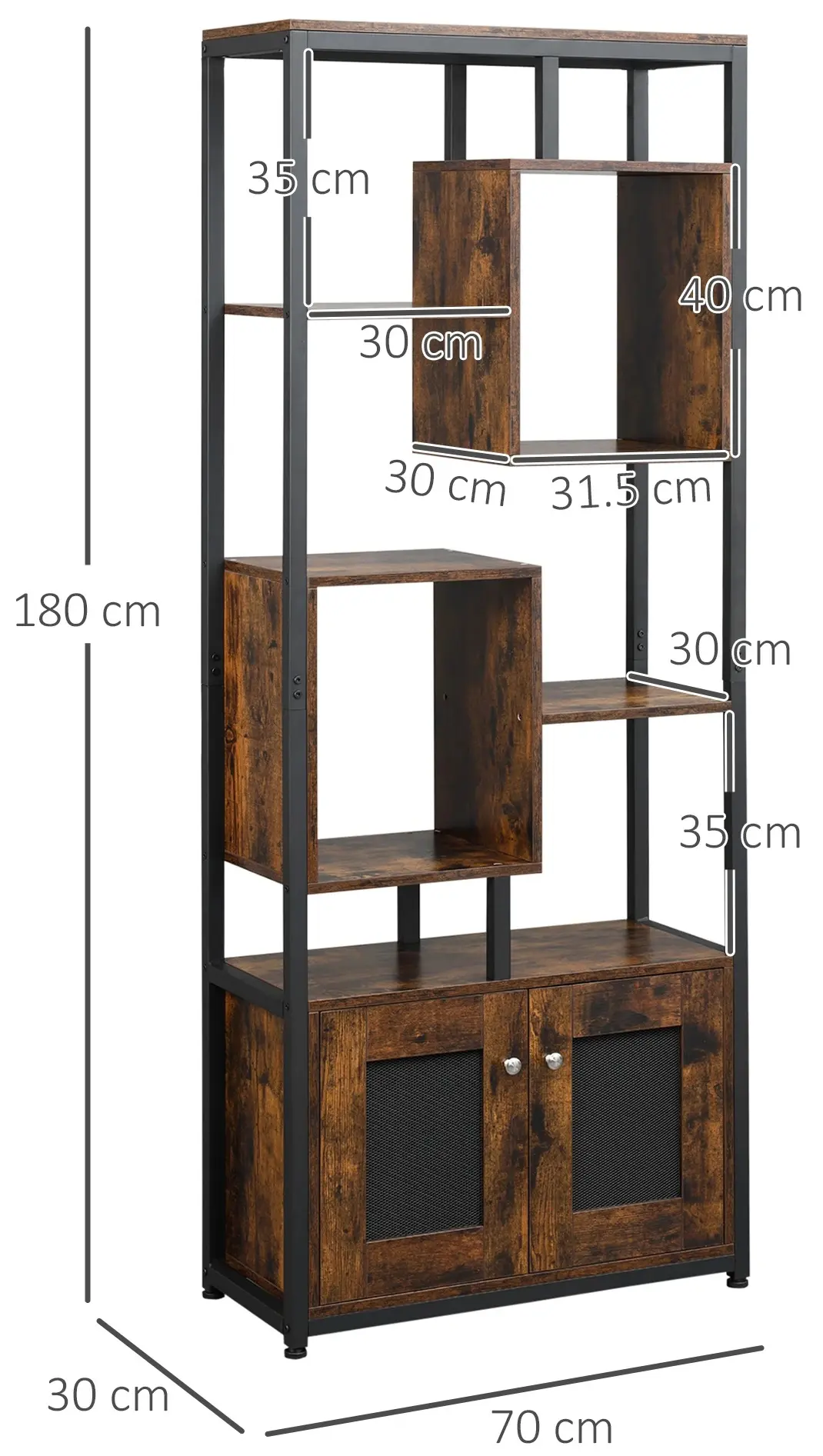 Etajera Homcom 836-388 (Brown/Black) - 3