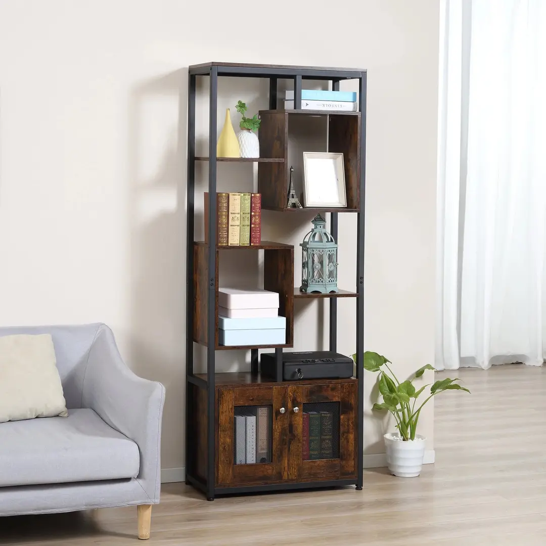 Etajera Homcom 836-388 (Brown/Black)