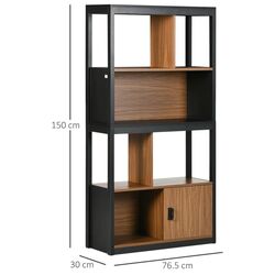Стеллаж Homcom 836-504 (Walnut/Black) Thumb