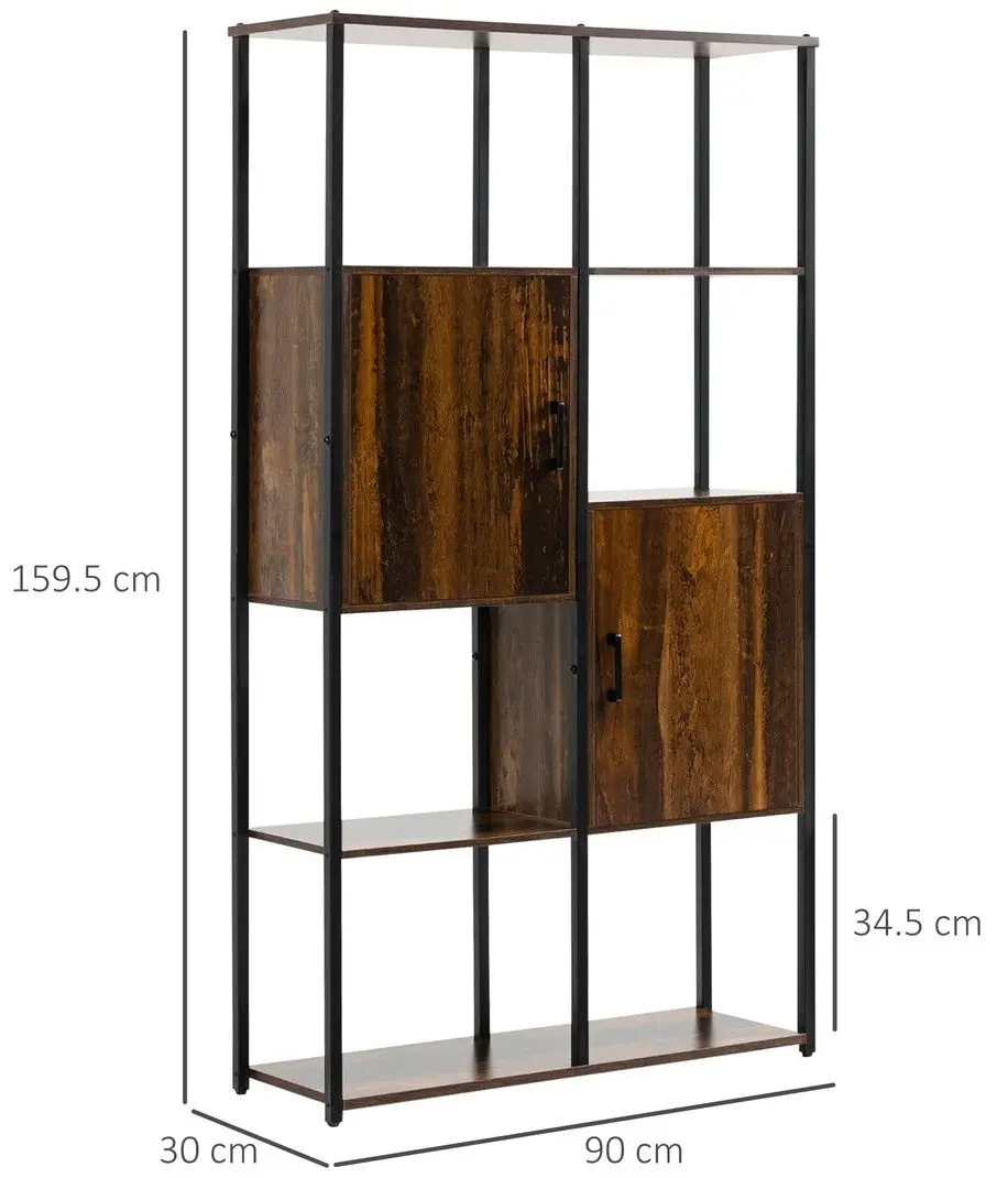 Etajera Homcom 836-522 90x30x159 cm (Rustic Brown/Black) - 2