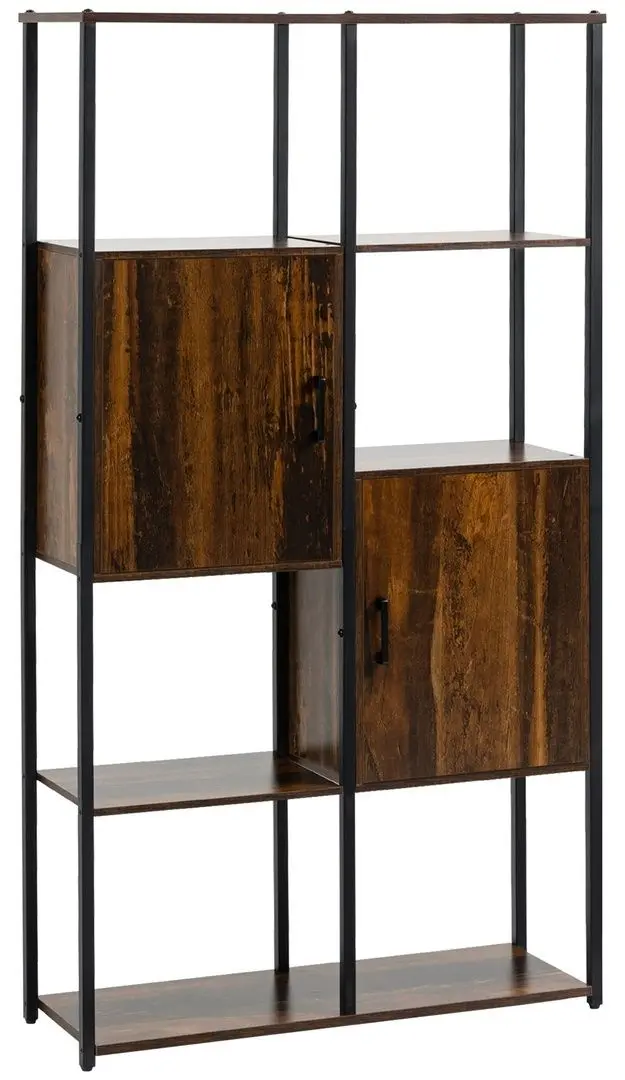 Etajera Homcom 836-522 90x30x159 cm (Rustic Brown/Black) - 4