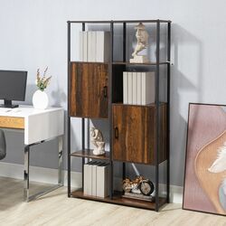 Etajera Homcom 836-522 90x30x159 cm (Rustic Brown/Black)