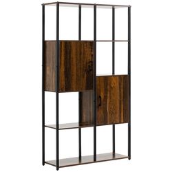 Etajera Homcom 836-522 90x30x159 cm (Rustic Brown/Black) Thumb