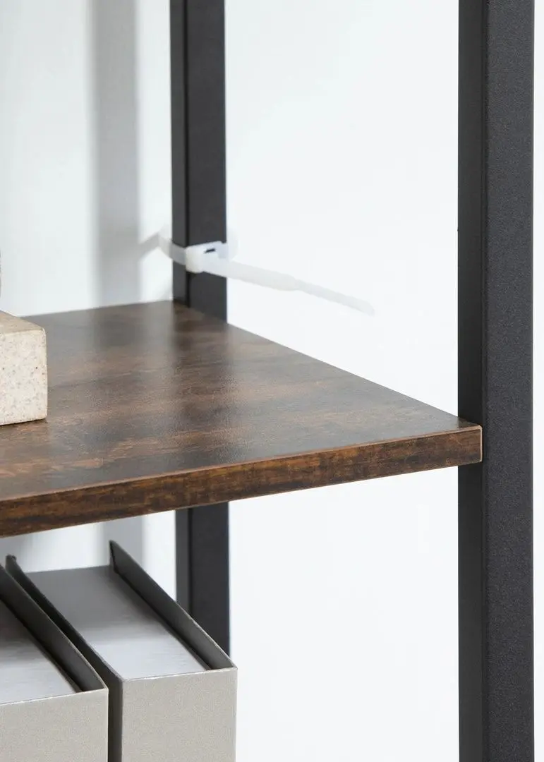 Etajera Homcom 836-522 90x30x159 cm (Rustic Brown/Black) - 5