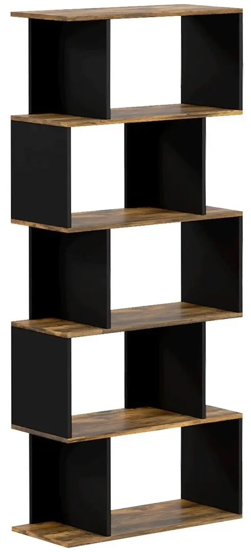 Стеллаж Homcom 836-557V00RB 70x29x163 cm (Rustic Brown/Black) - 4