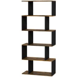 Стеллаж Homcom 836-557V00RB 70x29x163 cm (Rustic Brown/Black) Thumb