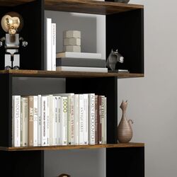 Стеллаж Homcom 836-557V00RB 70x29x163 cm (Rustic Brown/Black) Thumb