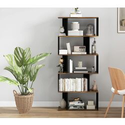 Стеллаж Homcom 836-557V00RB 70x29x163 cm (Rustic Brown/Black) Thumb