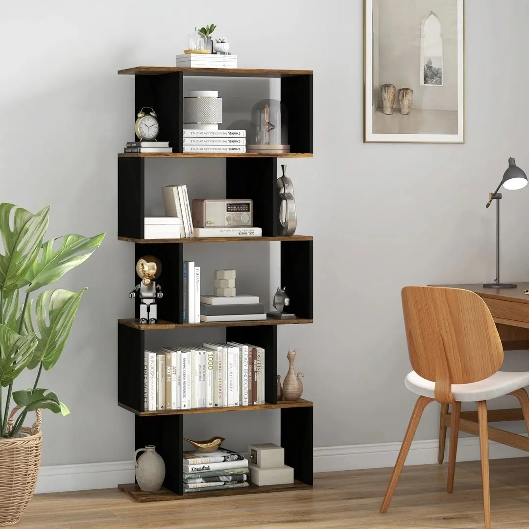 Стеллаж Homcom 836-557V00RB 70x29x163 cm (Rustic Brown/Black)