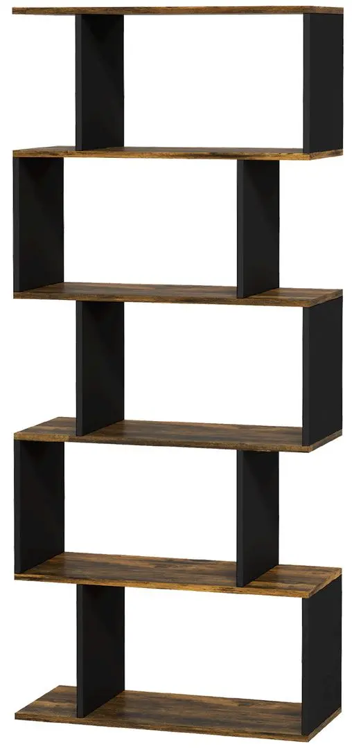 Стеллаж Homcom 836-557V00RB 70x29x163 cm (Rustic Brown/Black) - 3