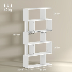 Etajera Homcom 836-574V00WT (White) Thumb