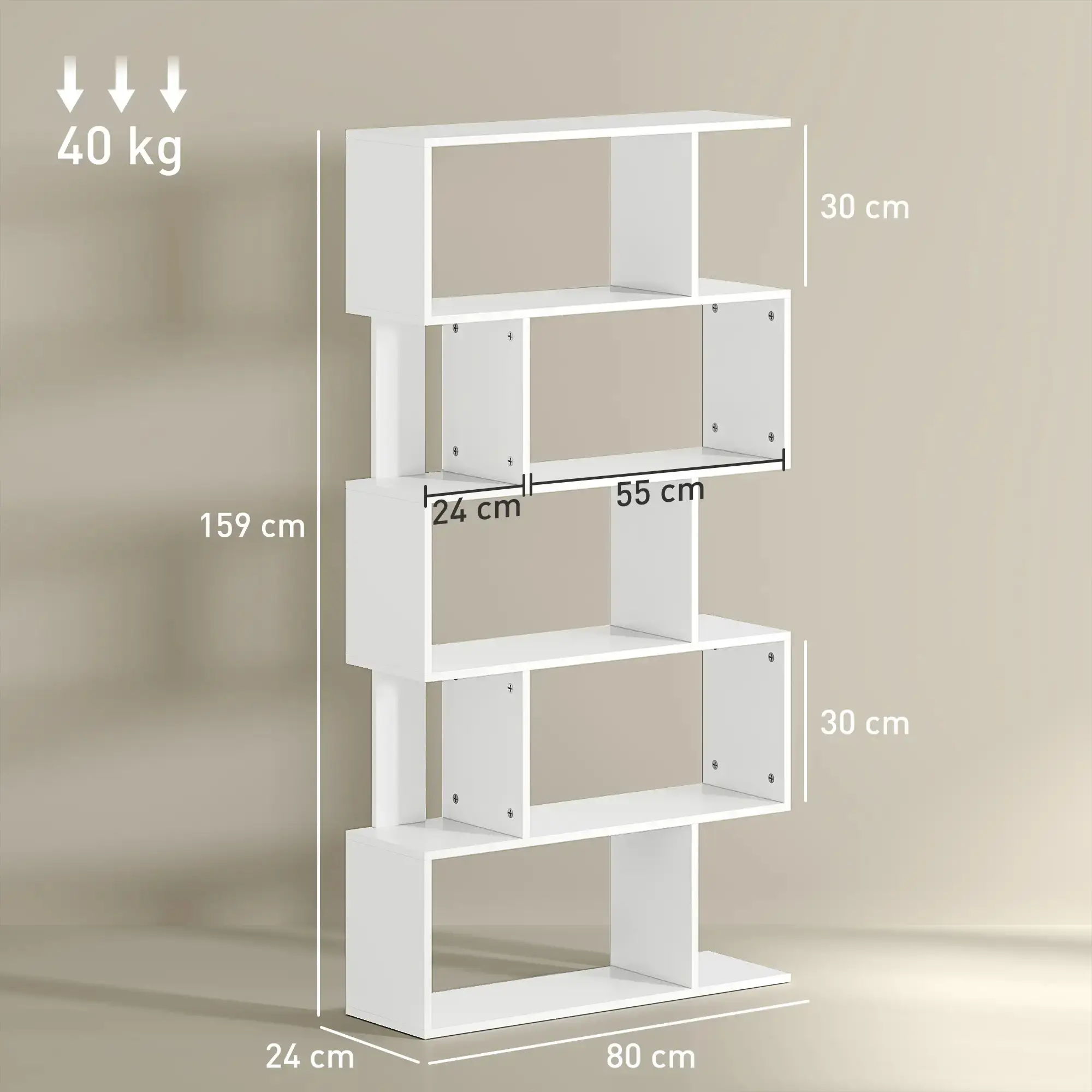 Etajera Homcom 836-574V00WT (White) - 5