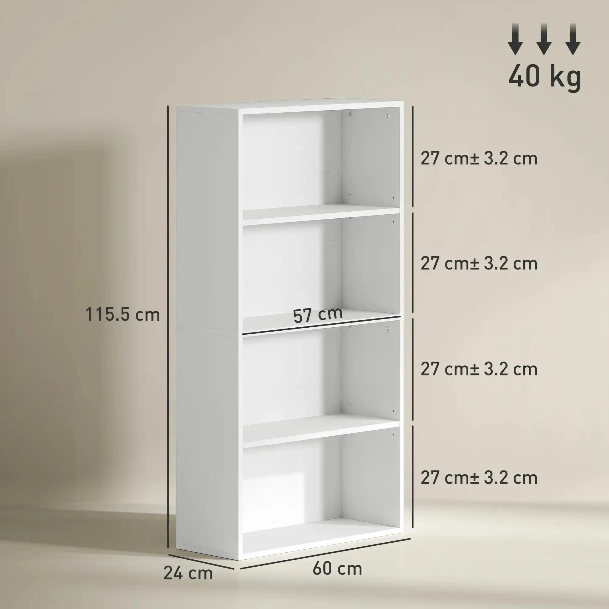 Etajera Homcom 836-601V01WT (White) - 4