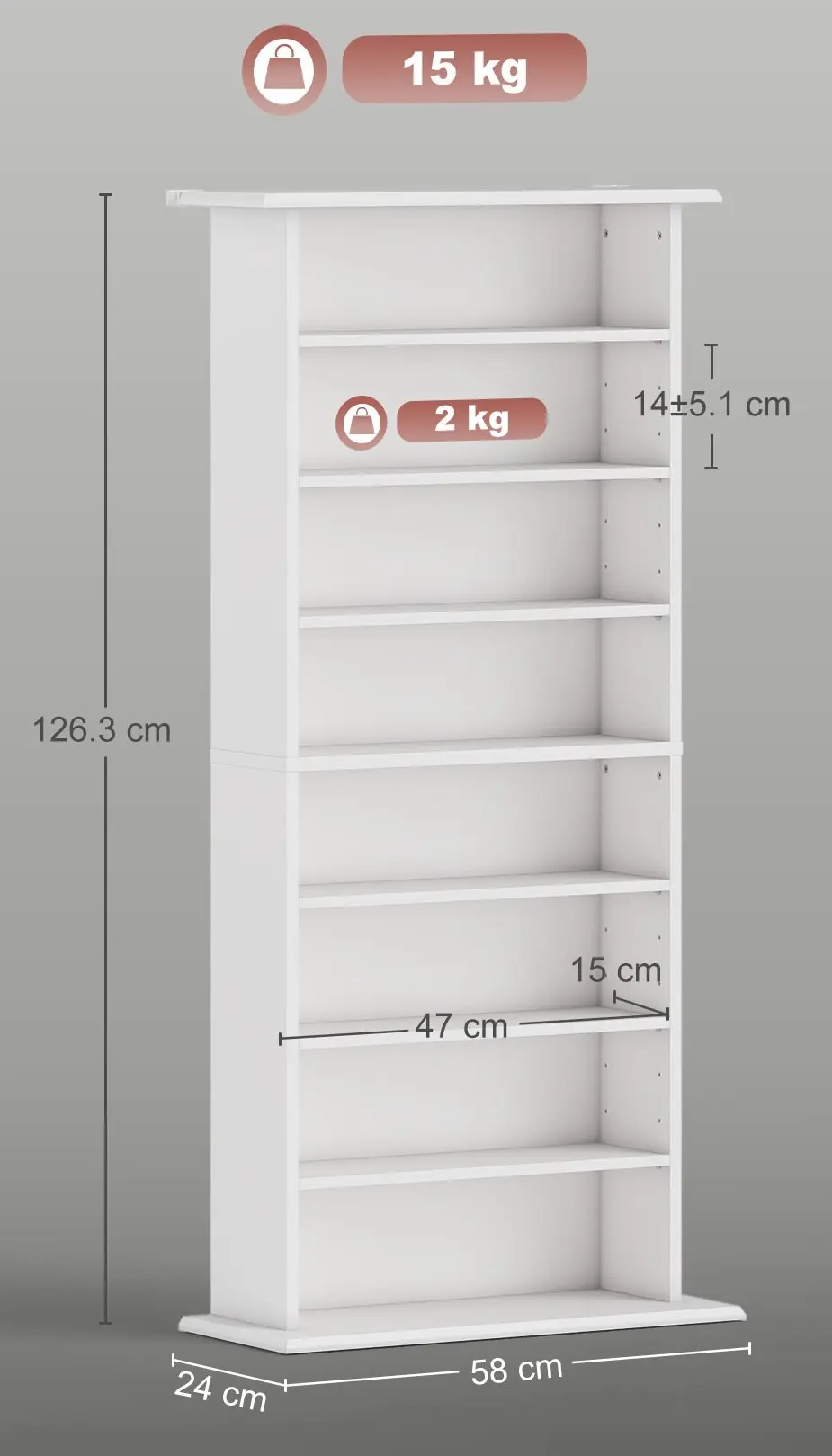 Стеллаж HomCom 836-603V00WT (White) - 5