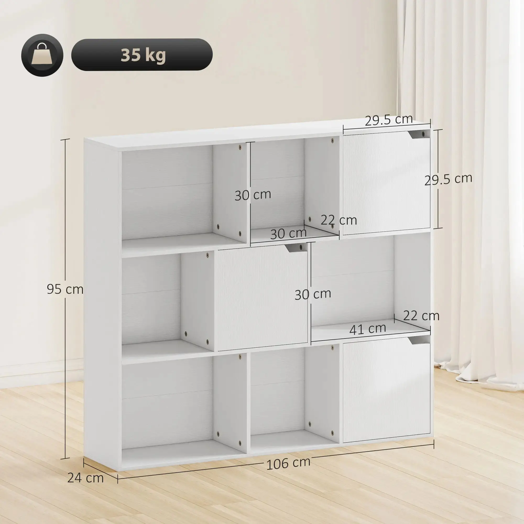 Etajera Homcom 836-630V00WT (White) - 4