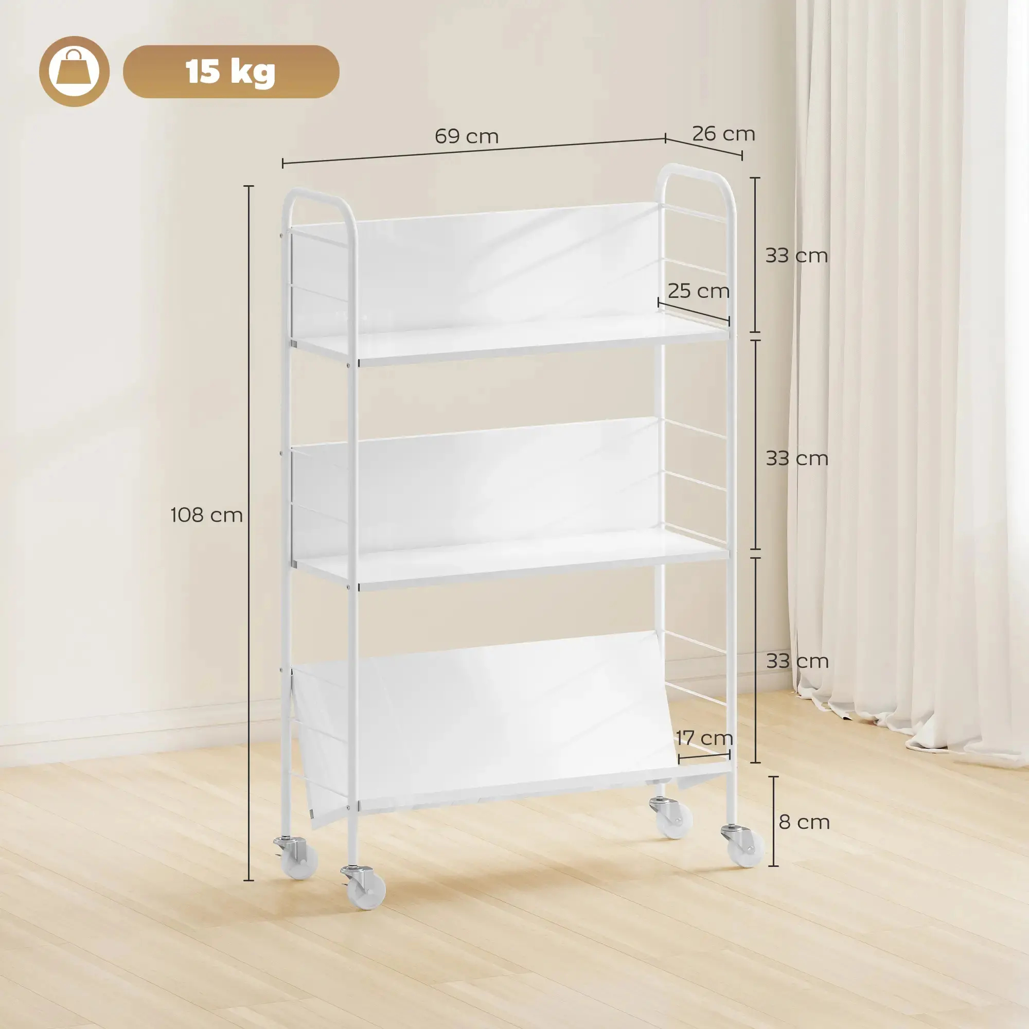 Etajera Homcom 836-635V00WT (White) - 5