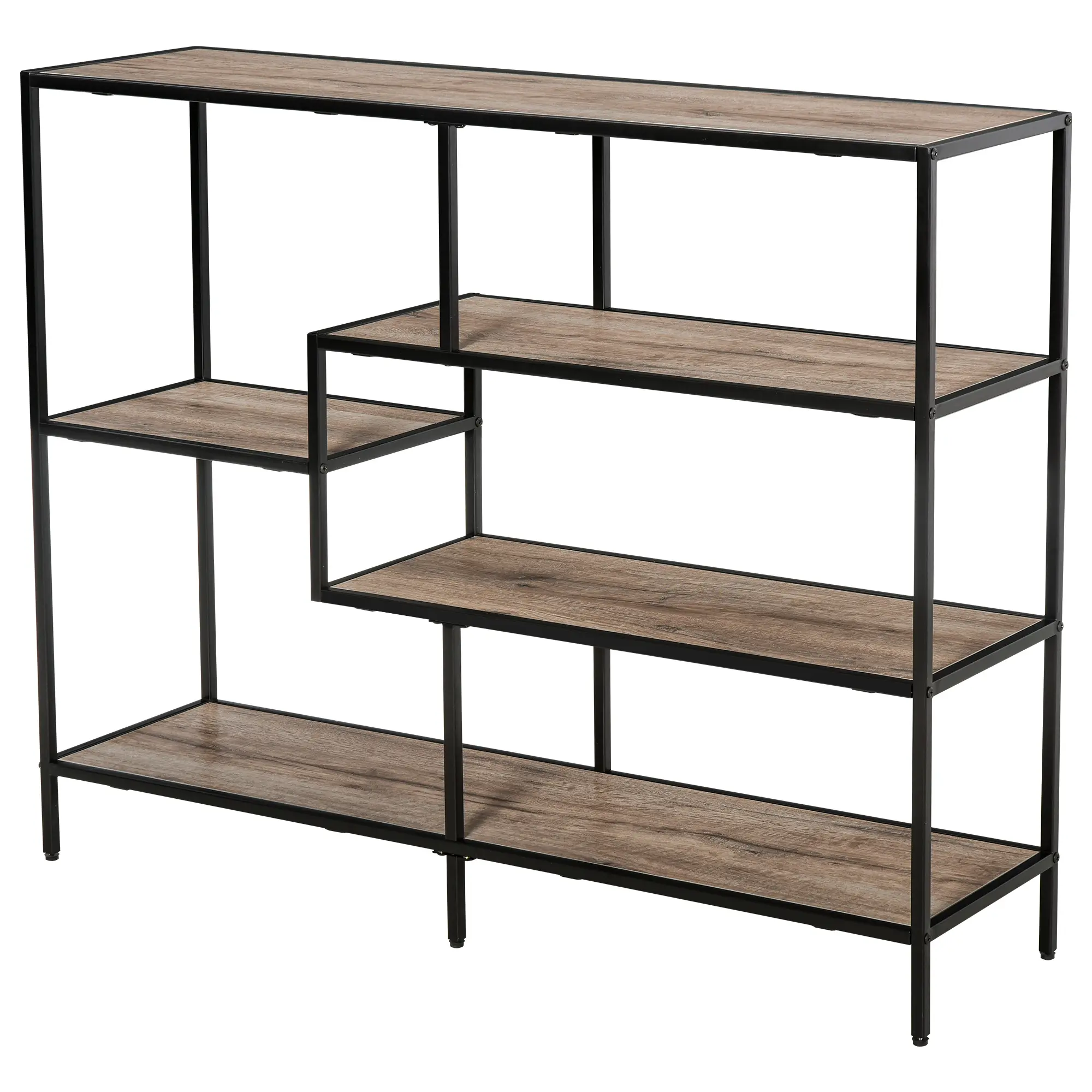 Etajera Homcom 838-046 (Oak/Black) - 2