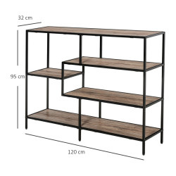 Etajera Homcom 838-046 (Oak/Black) Thumb