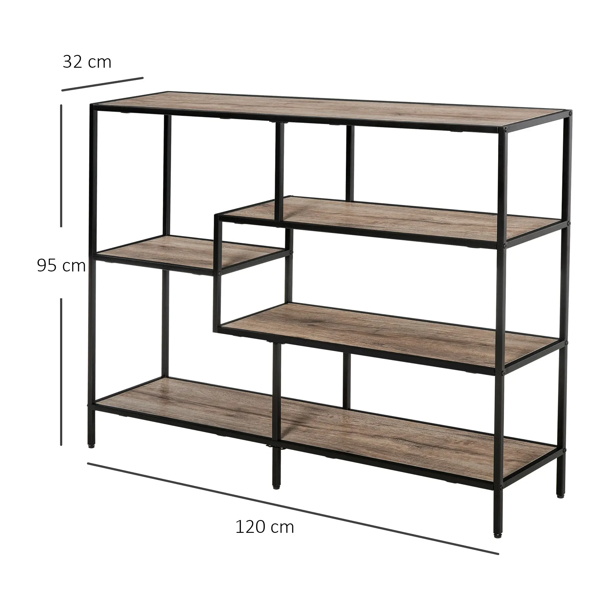 Etajera Homcom 838-046 (Oak/Black) - 4