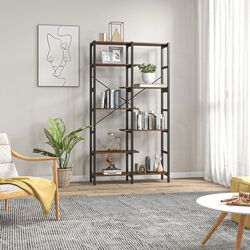 Etajera Homcom 838-048 100x30x182 cm (Brown/Black) Thumb