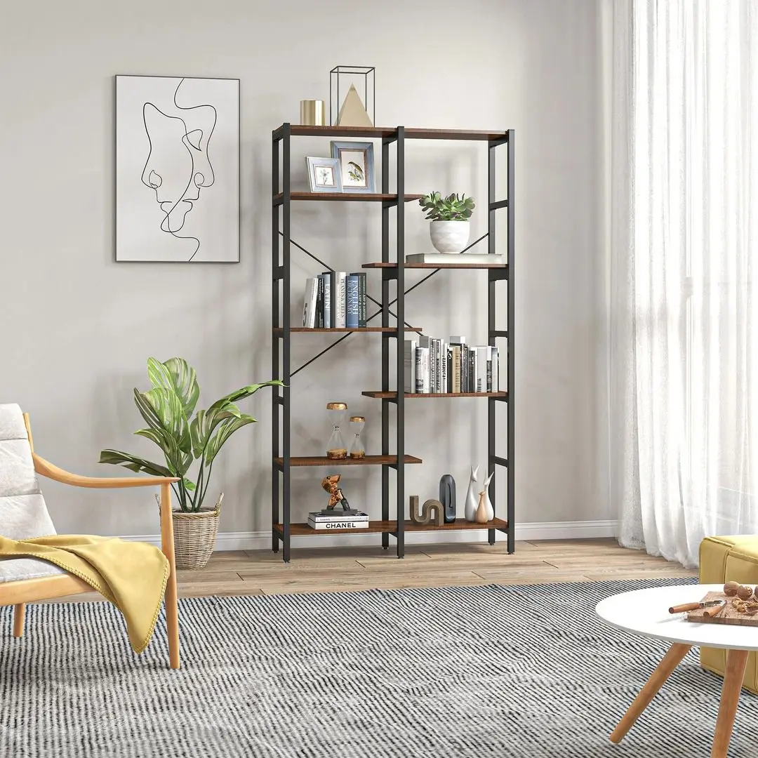 Etajera Homcom 838-048 100x30x182 cm (Brown/Black)