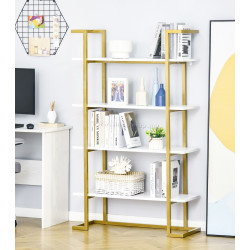 Стеллаж HomCom 838-112WT (White/Gold)