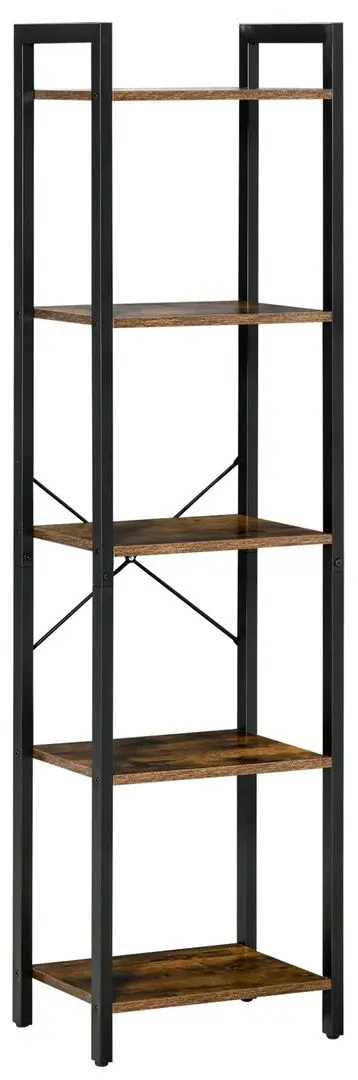 Etajera Homcom 838-162 40x30x154 cm (Rustic Brown/Black)