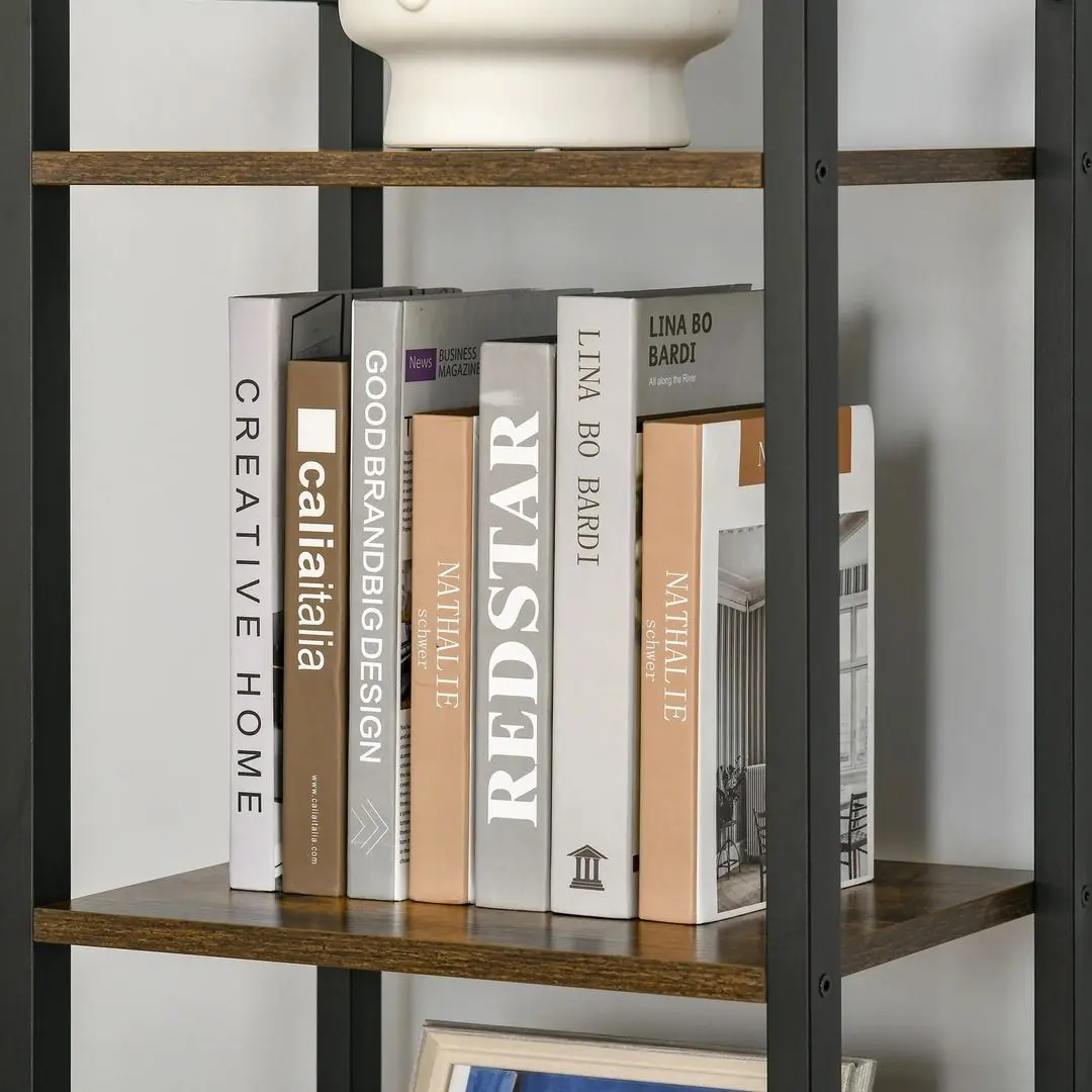 Etajera Homcom 838-162 40x30x154 cm (Rustic Brown/Black)