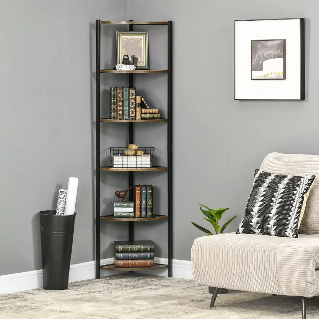 Стеллаж Homcom 838-257V00DR (Dark Brown)
