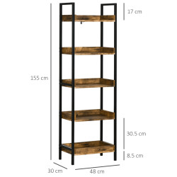 Etajera Homcom 838-277V00RB (Rustic Brown) Thumb