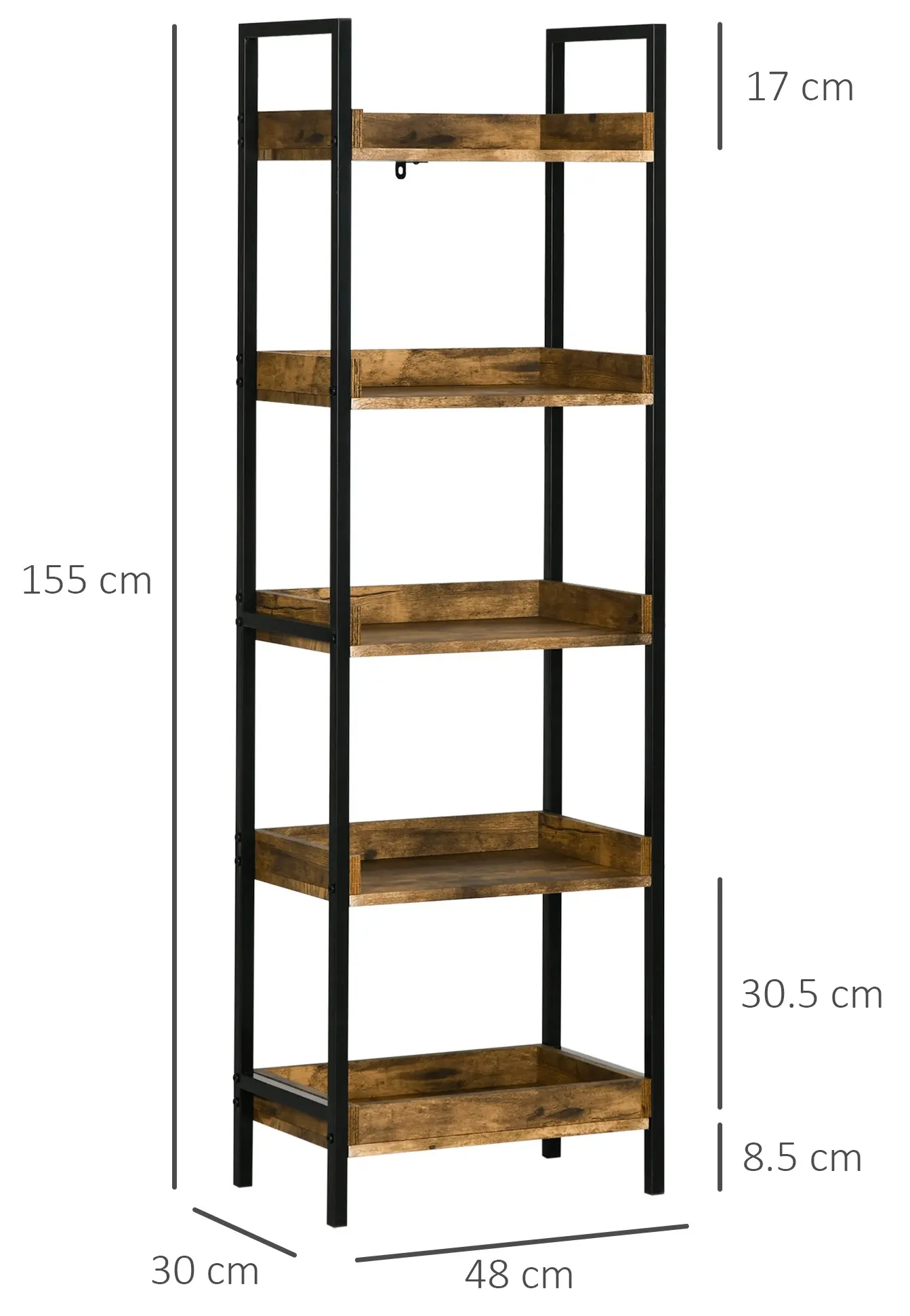 Etajera Homcom 838-277V00RB (Rustic Brown) - 4