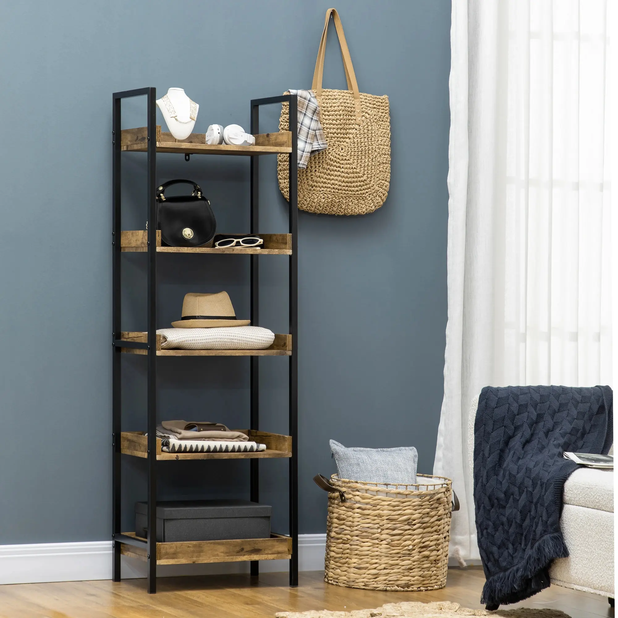 Etajera Homcom 838-277V00RB (Rustic Brown) - 7