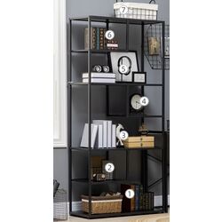 Стеллаж Homcom 838-305V00BK 83x34x180 cm (Black) Thumb