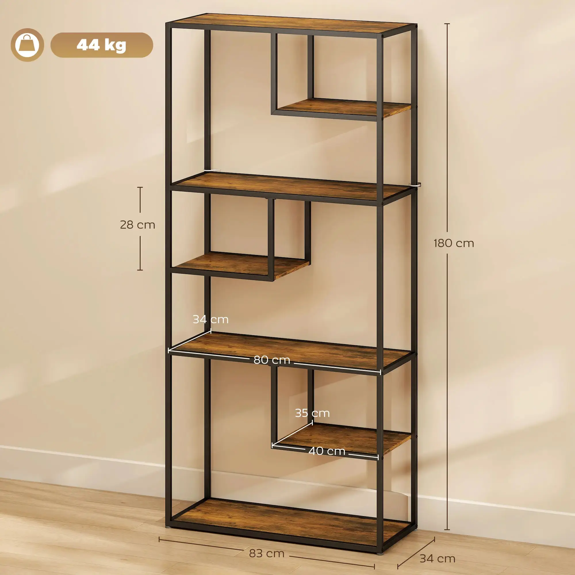 Etajera Homcom 838-305V00RB (Rustic Brown) - 4