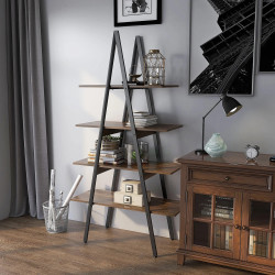 Etajera Homcom 838-378V00RB (Rustic Brown/Black) Thumb