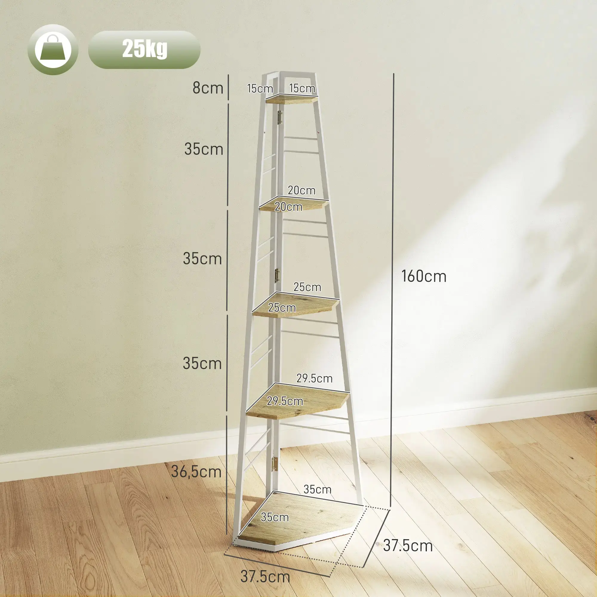 Etajera Homcom 838-519V00ND (Natural/White) - 5