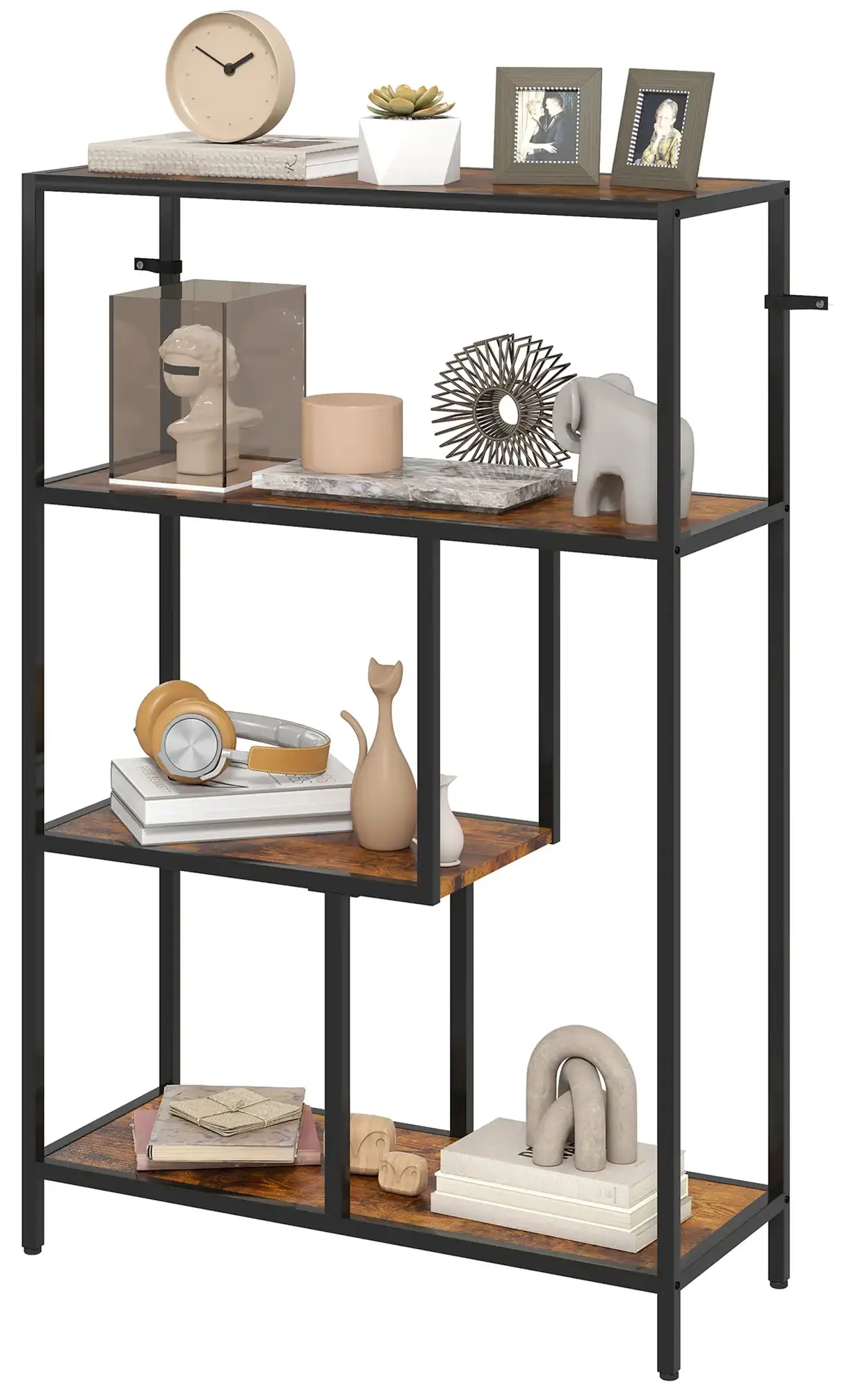 Etajera Homcom 838-546V00DW (Rustic Brown/Black) - 2