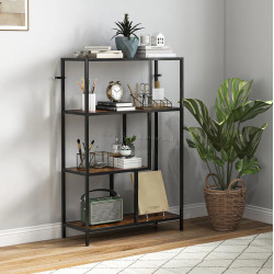Etajera Homcom 838-546V00DW (Rustic Brown/Black)