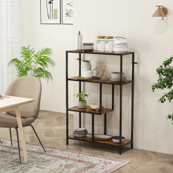 Etajera Homcom 838-546V00DW (Rustic Brown/Black) Thumb
