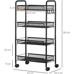 Etajera Homcom 850-163 45x26x84 cm (Black) Thumb