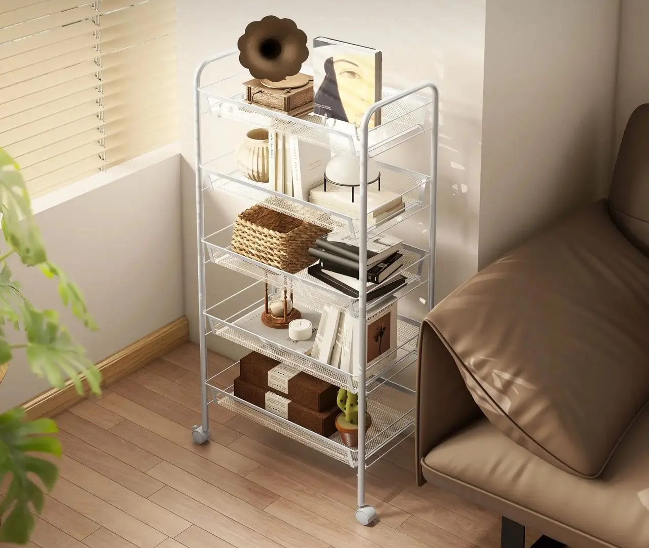 Etajera Homcom 850-164V00WT 45x26x106 cm (White)