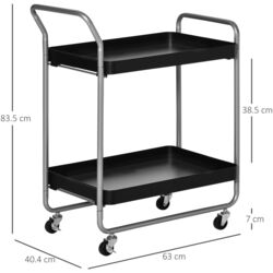 Etajera Homcom 850-190 63x40x83 cm (Black/Grey) Thumb