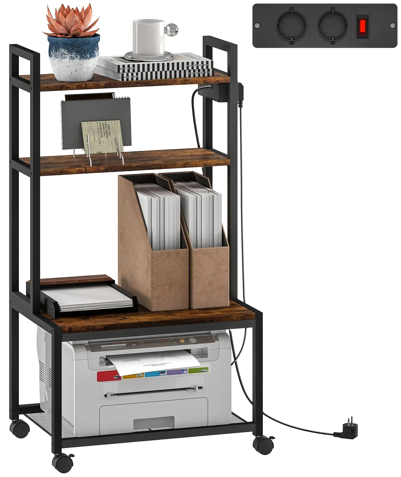 Стеллаж Homcom 924-106V90DW (Rustic Brown) - 3