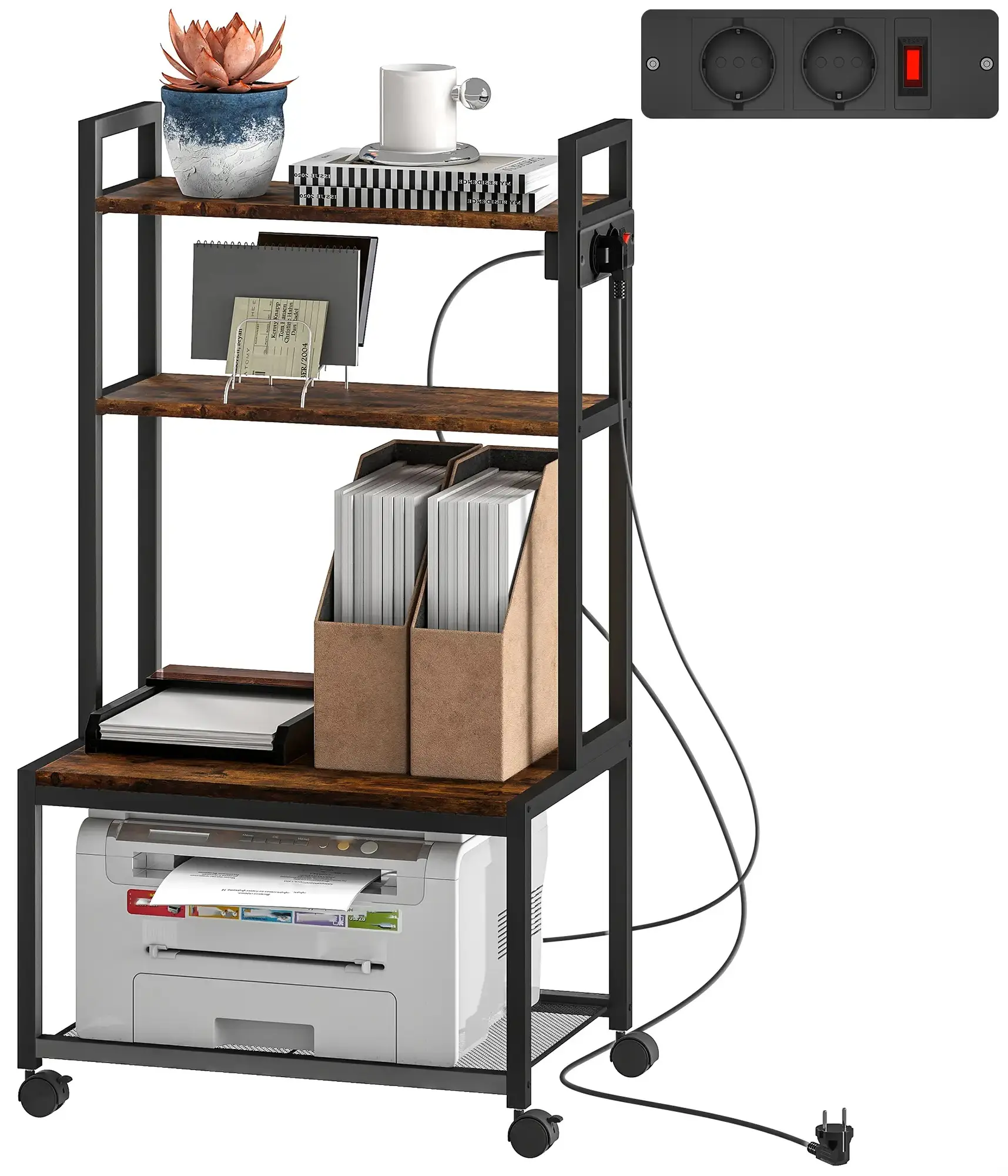 Стеллаж Homcom 924-106V90DW (Rustic Brown) - 4