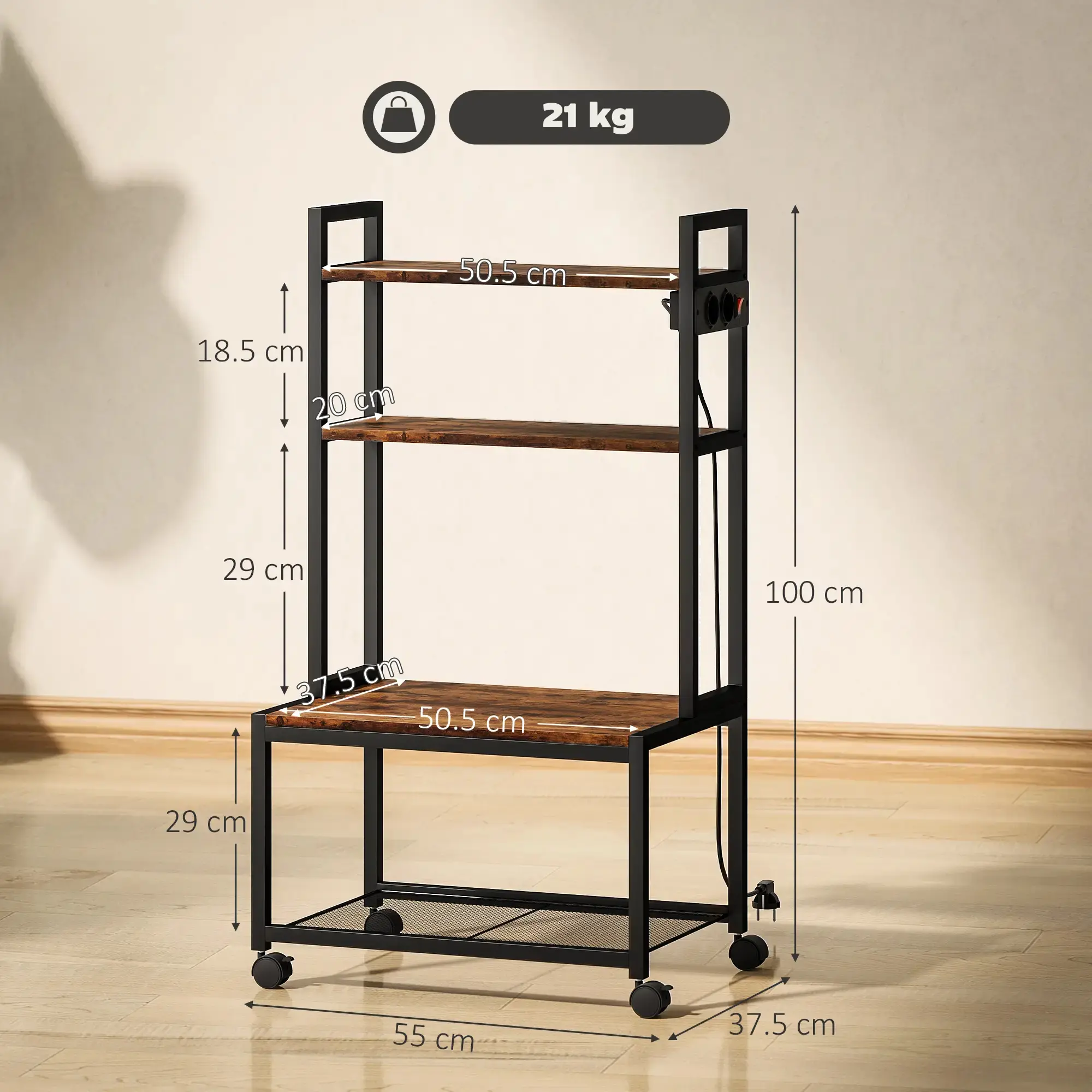 Стеллаж Homcom 924-106V90DW (Rustic Brown) - 5