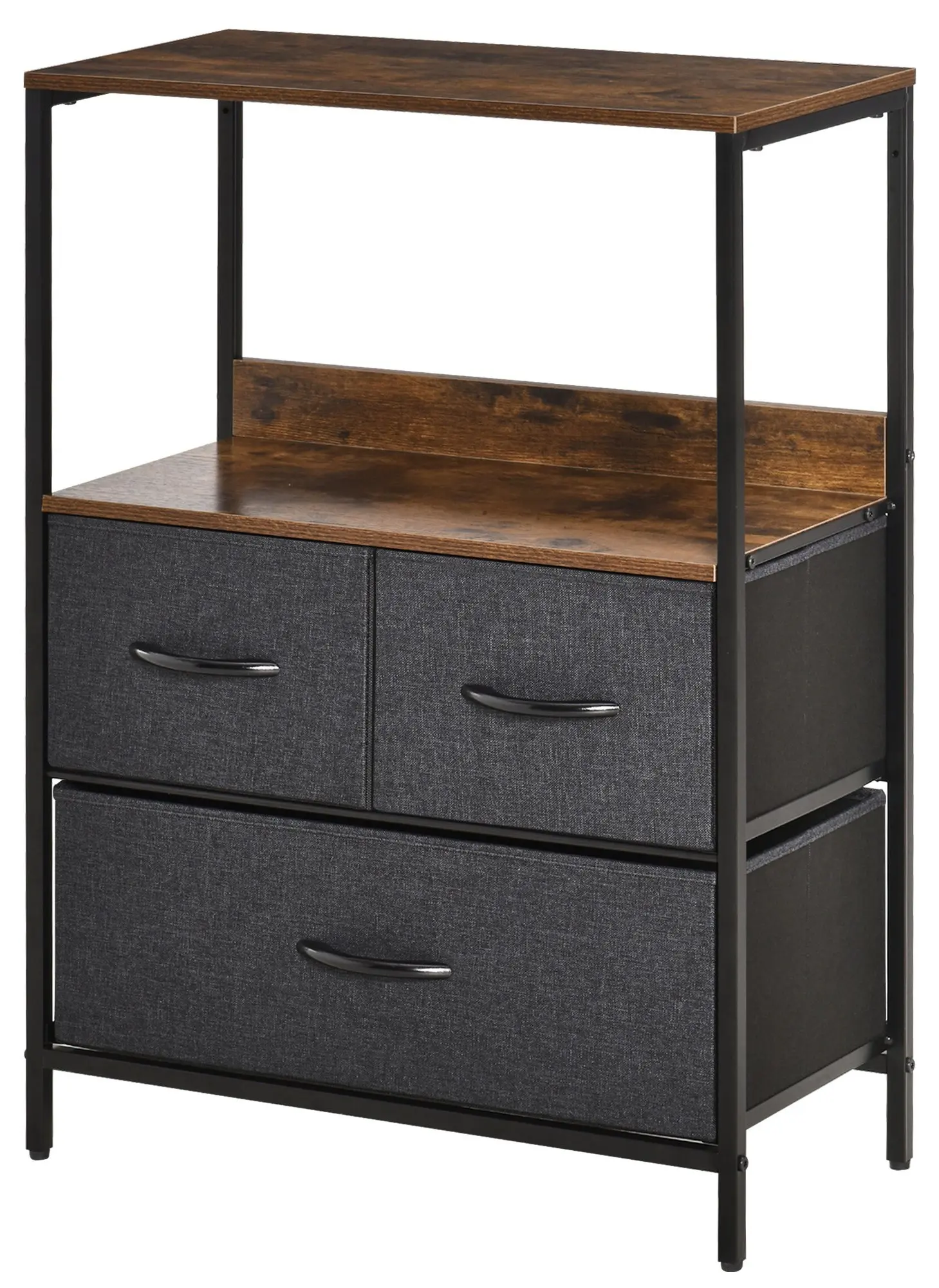 Etajera-comoda Homcom 831-398 (Rustic Brown/Dark Grey) - 2