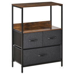 Etajera-comoda Homcom 831-398 (Rustic Brown/Dark Grey) Thumb